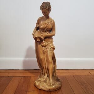 Vintage Chalkware Girl Statue Figurine by Alexander Backer Co 18"